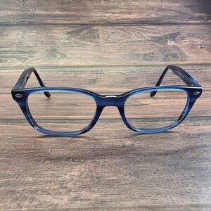Ray-Ban RB 5375 8053 Blue Striped Rectangular Eyeglass Frames 51-18-145